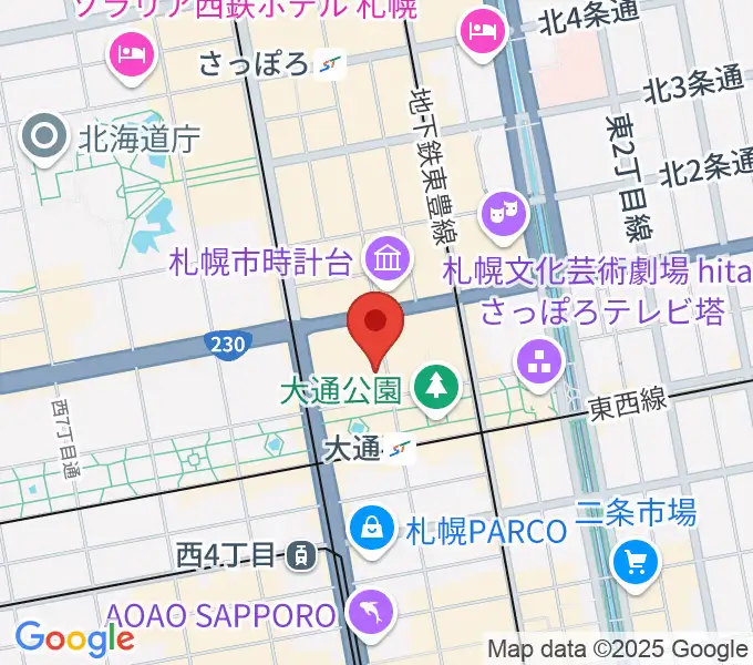 道新ホールの地図