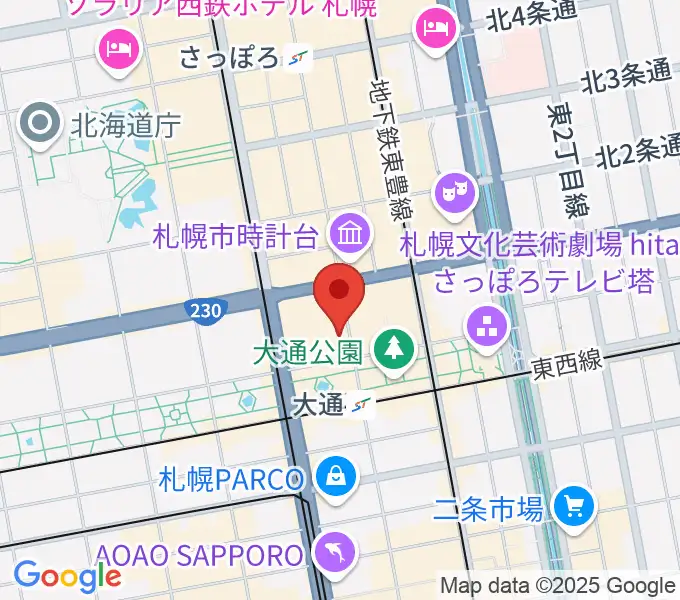 道新ホールの地図