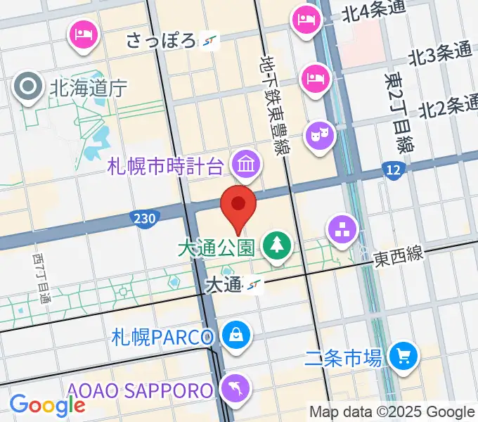 道新ホールの地図