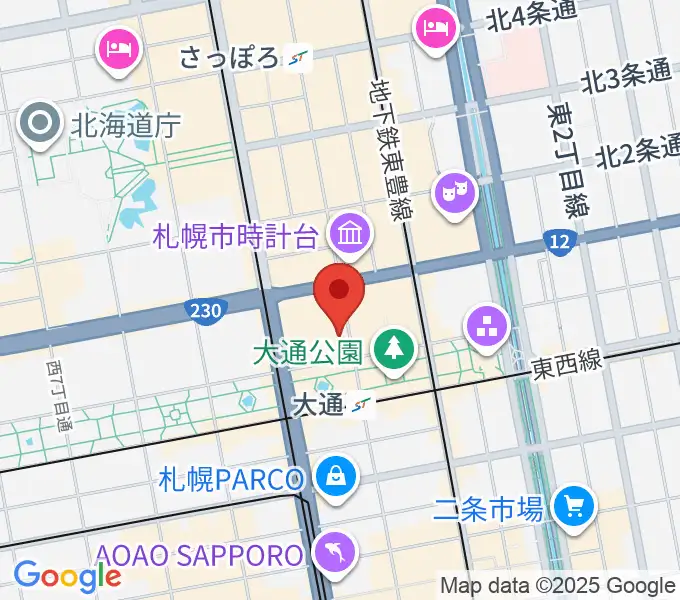 道新ホールの地図