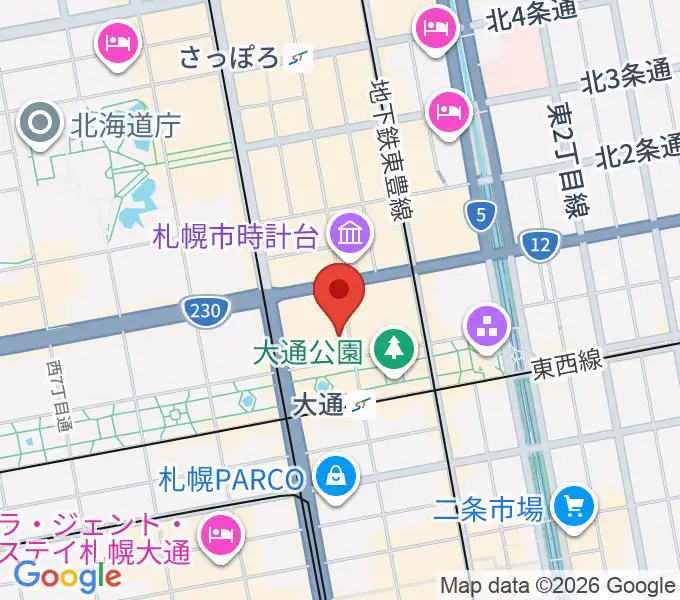 道新ホールの地図