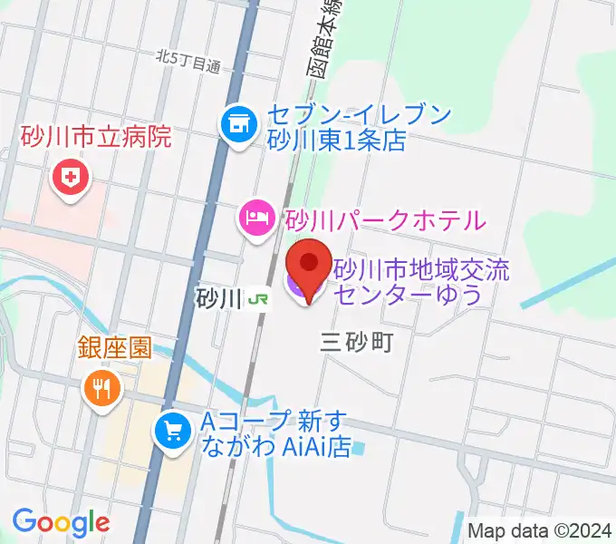 砂川市地域交流センターゆうの地図