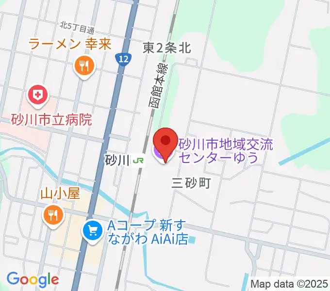 砂川市地域交流センターゆうの地図