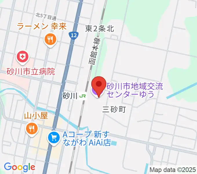 砂川市地域交流センターゆうの地図