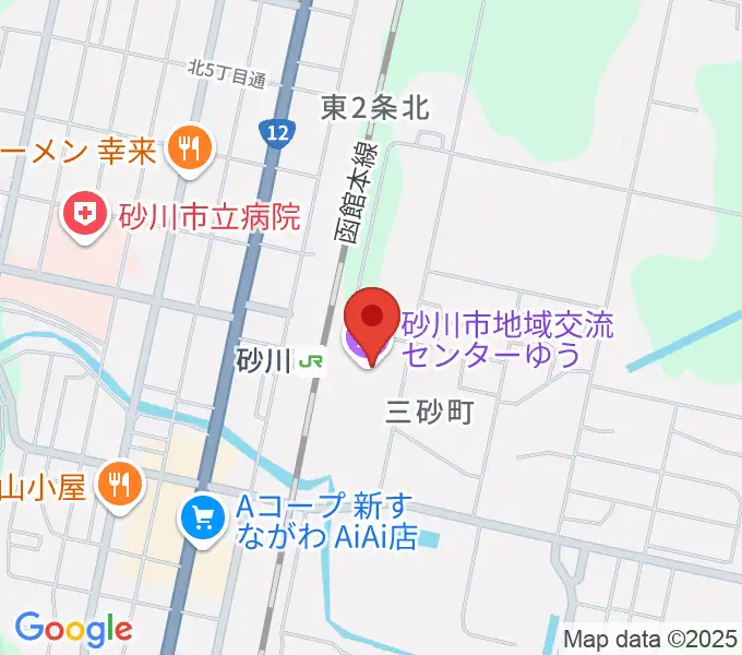 砂川市地域交流センターゆうの地図