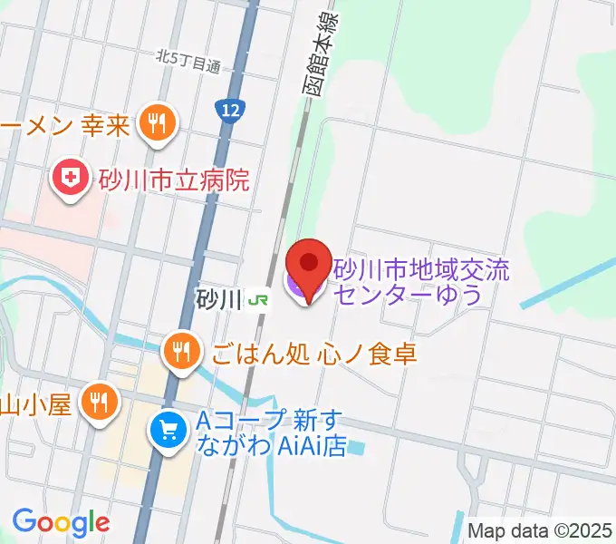 砂川市地域交流センターゆうの地図