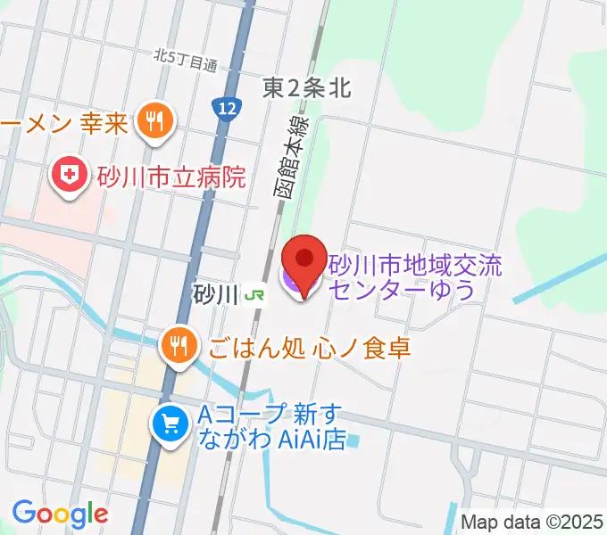 砂川市地域交流センターゆうの地図