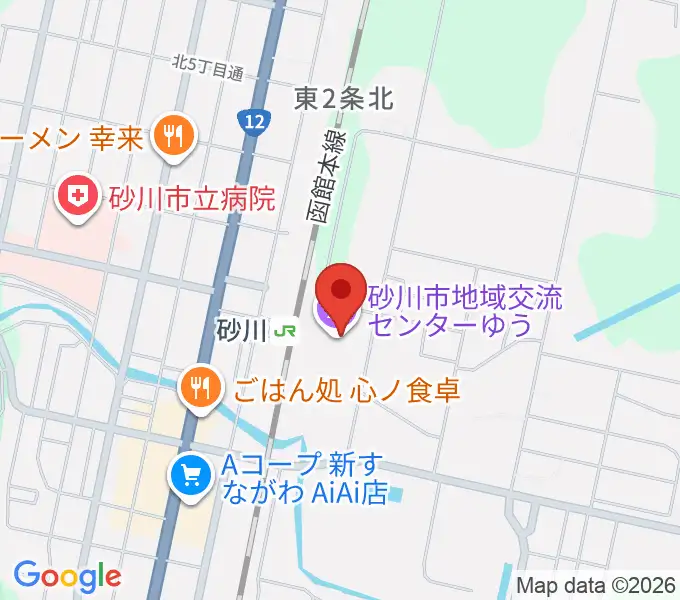 砂川市地域交流センターゆうの地図