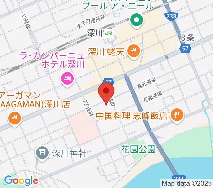 深川市文化交流ホールみ・らいの地図