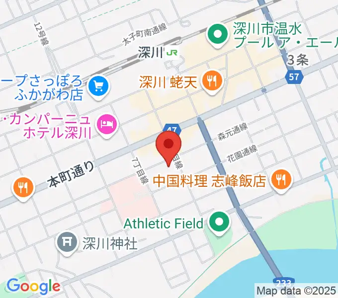 深川市文化交流ホールみ・らいの地図
