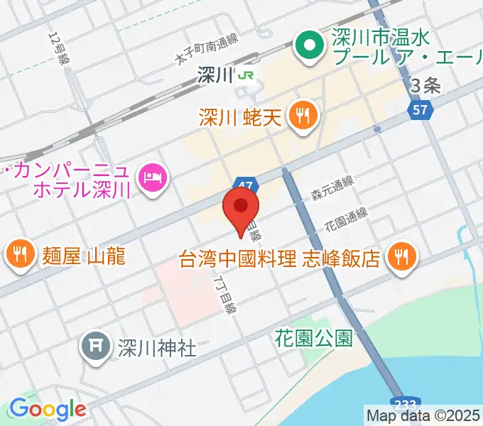 深川市文化交流ホールみ・らいの地図