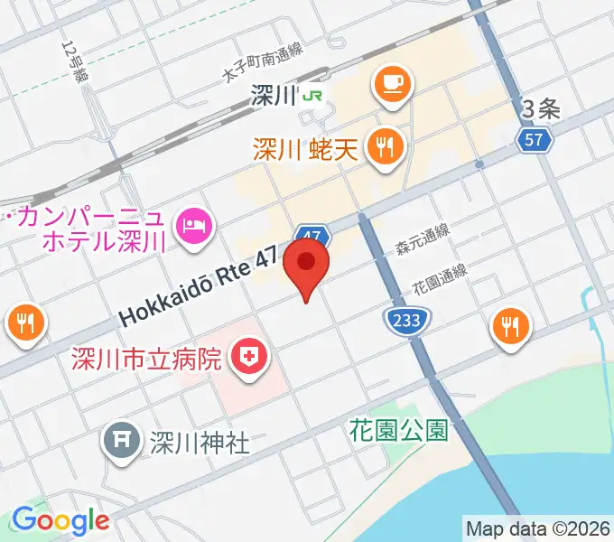 深川市文化交流ホールみ・らいの地図