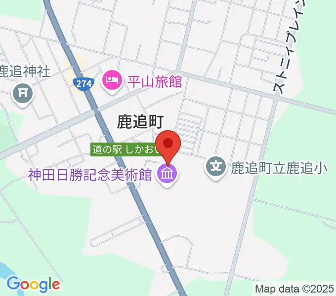 鹿追町民ホールの地図