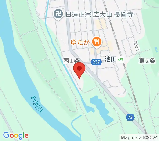 池田町田園ホールの地図