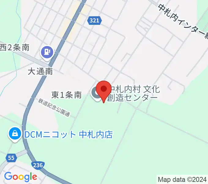 中札内文化創造センター ハーモニーホールの地図