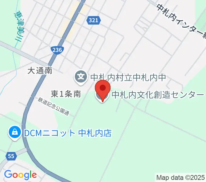 中札内文化創造センター ハーモニーホールの地図