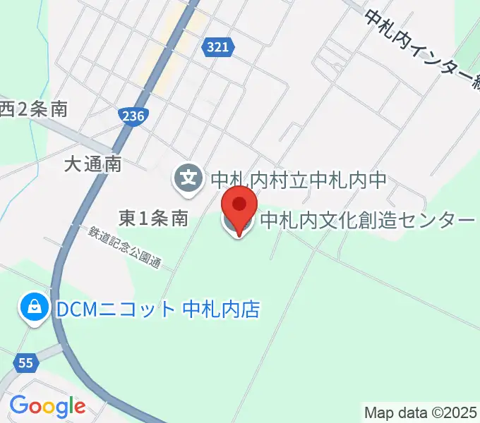 中札内文化創造センター ハーモニーホールの地図