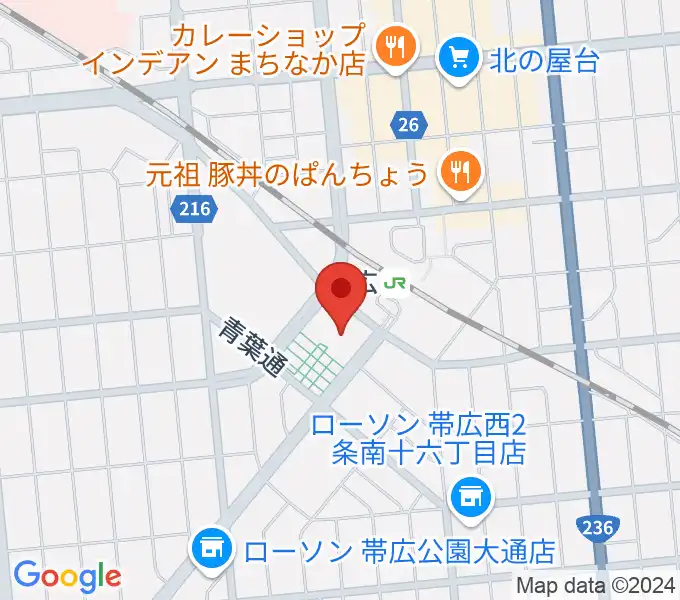 とかちプラザ レインボーホールの地図