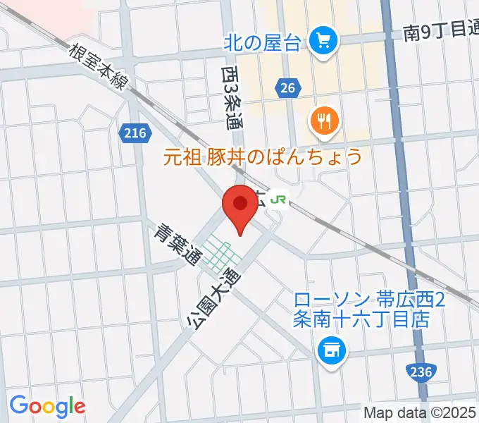 とかちプラザ レインボーホールの地図