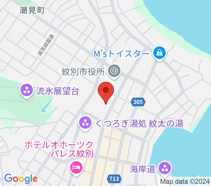 紋別市文化会館の地図