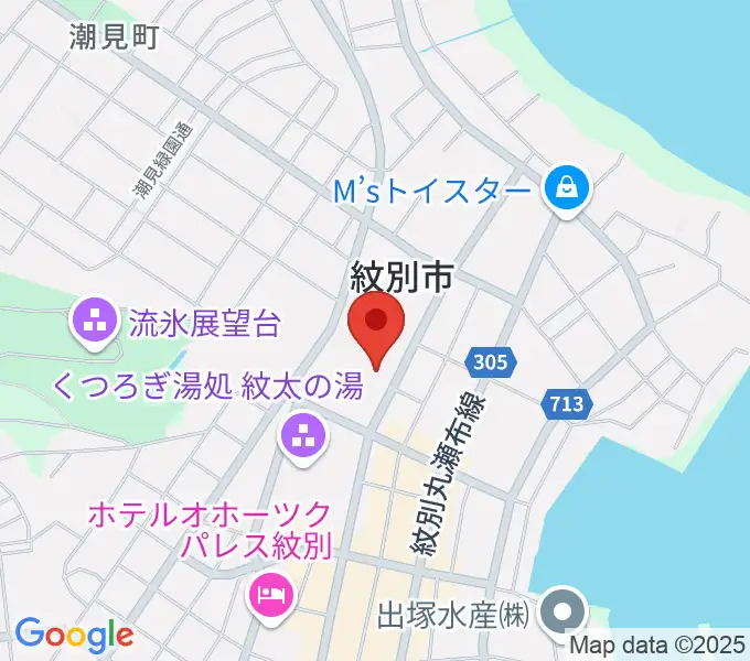 紋別市文化会館の地図