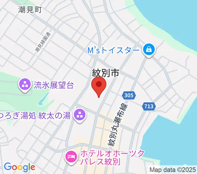 紋別市文化会館の地図