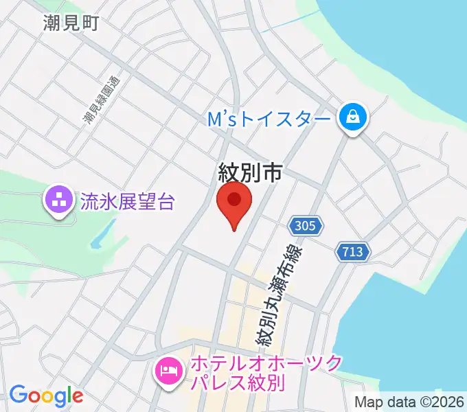 紋別市文化会館の地図