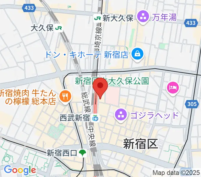 スタジオミュージックシティの地図
