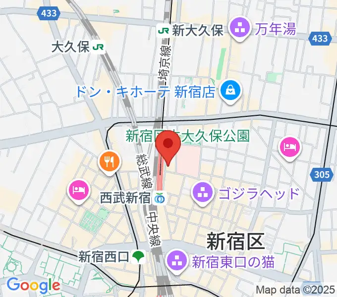 スタジオミュージックシティの地図