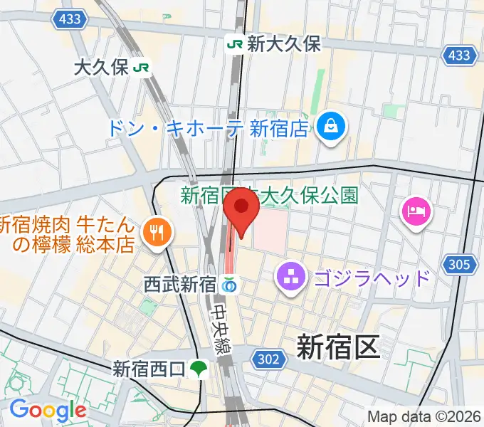 スタジオミュージックシティの地図
