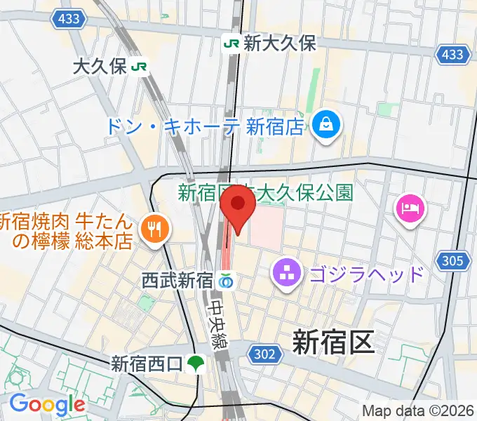 スタジオミュージックシティの地図