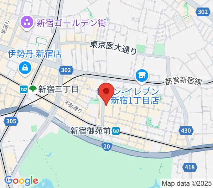 御苑音楽スタジオの地図