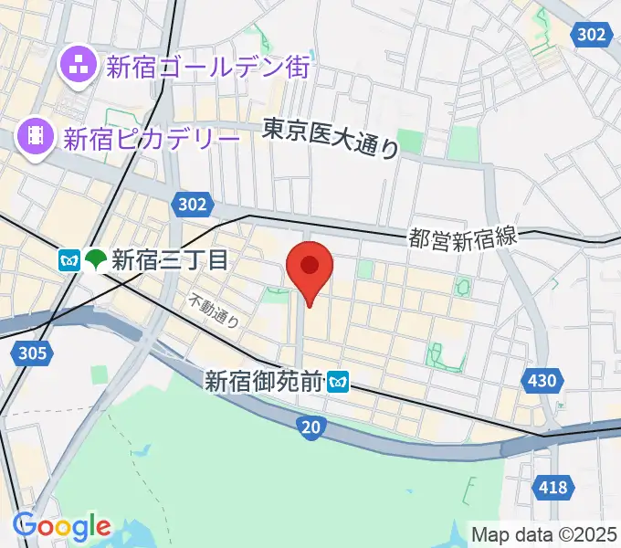 御苑音楽スタジオの地図