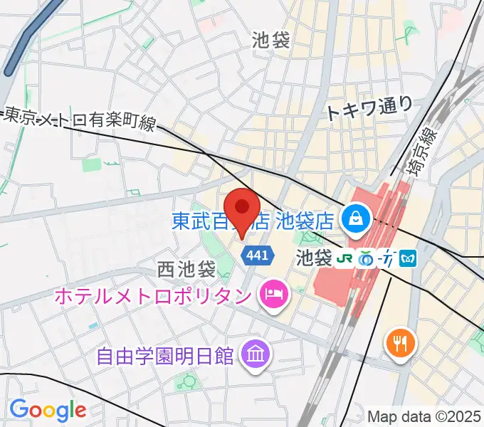 池袋フィールドの地図