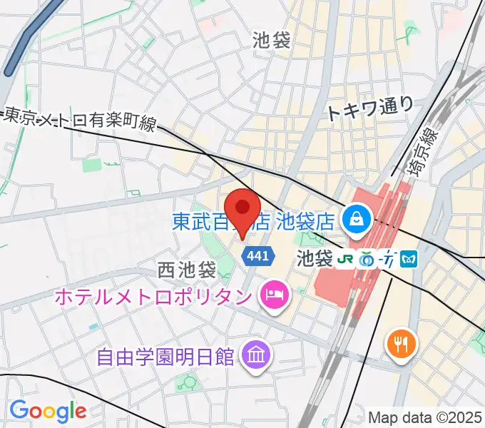 池袋フィールドの地図