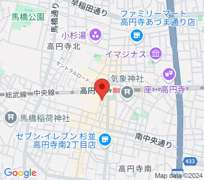 高円寺スタジオドムの地図