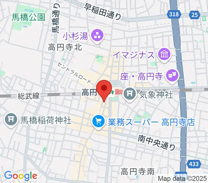 高円寺スタジオドムの地図