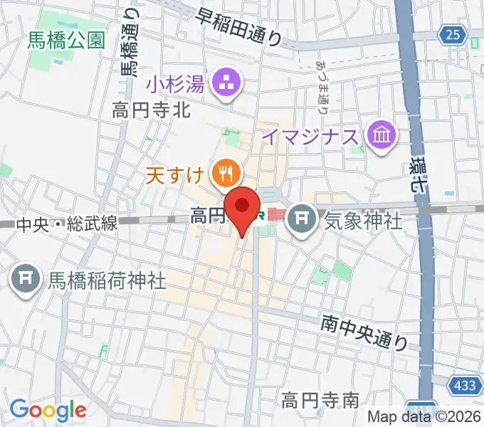 高円寺スタジオドムの地図