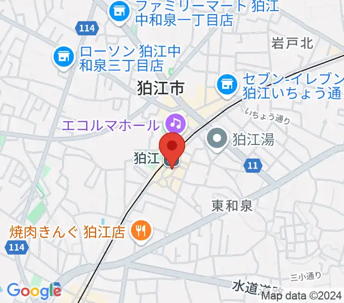 狛江スタジオBEN辿（ベンテン）の地図