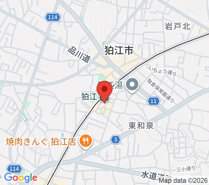 狛江スタジオBEN辿(ベンテン)の地図