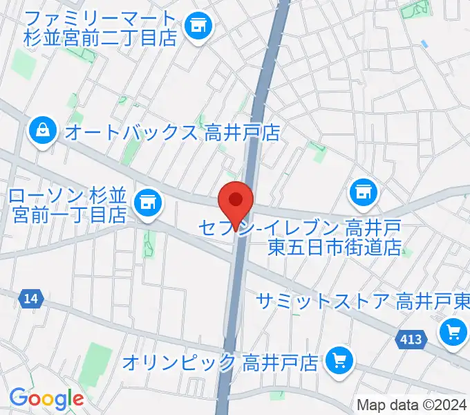 高井戸音楽スクール＆スタジオの地図