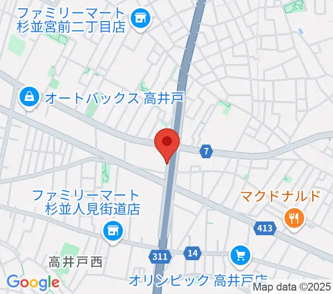 高井戸音楽スクール＆スタジオの地図