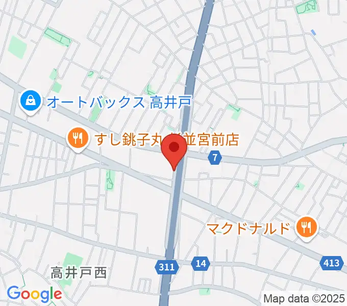 高井戸音楽スクール＆スタジオの地図