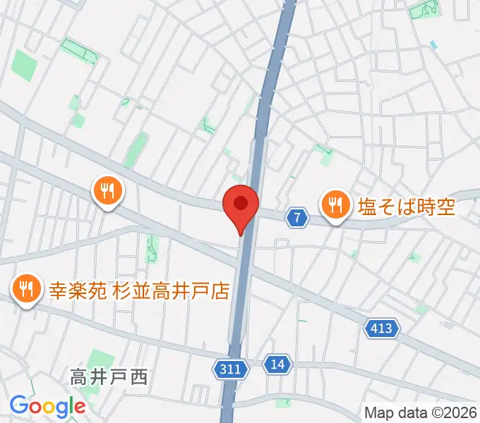 高井戸音楽スクール＆スタジオの地図