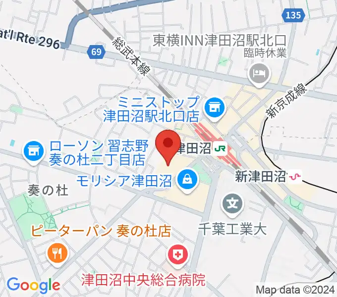 島村楽器 ロハル津田沼店の地図