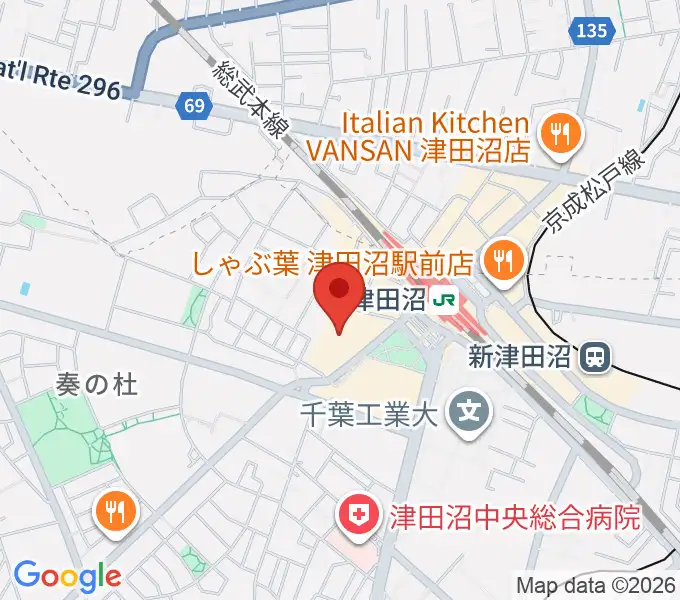 島村楽器 ロハル津田沼店の地図