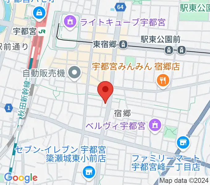 宇都宮センター ヤマハミュージックの地図