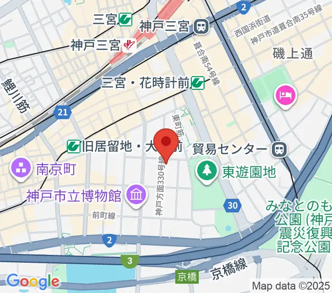 100BANホール&スタジオの地図