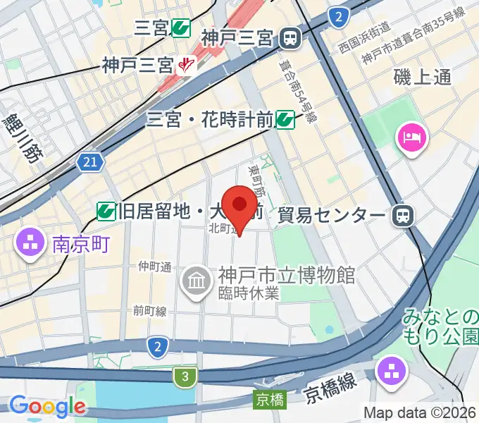 100BANホール＆スタジオの地図