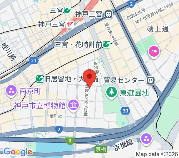 100BANホール＆スタジオの地図